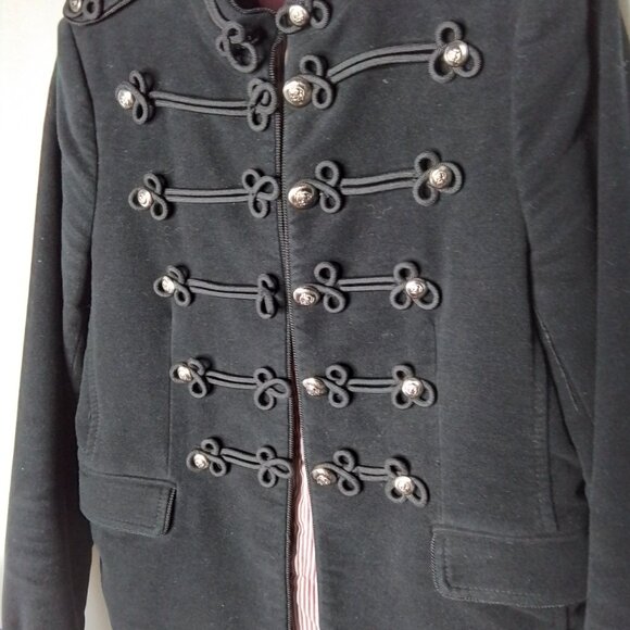 ZARA WOMAN BLACK MILITARY MOLESKIN TOGGLE JACKET SIZE S - Picture 3 of 5